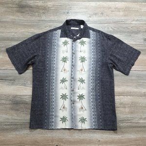 Campia Moda Short Sleeve Shirt Men Large Tropical Palm Vacation Casual Party